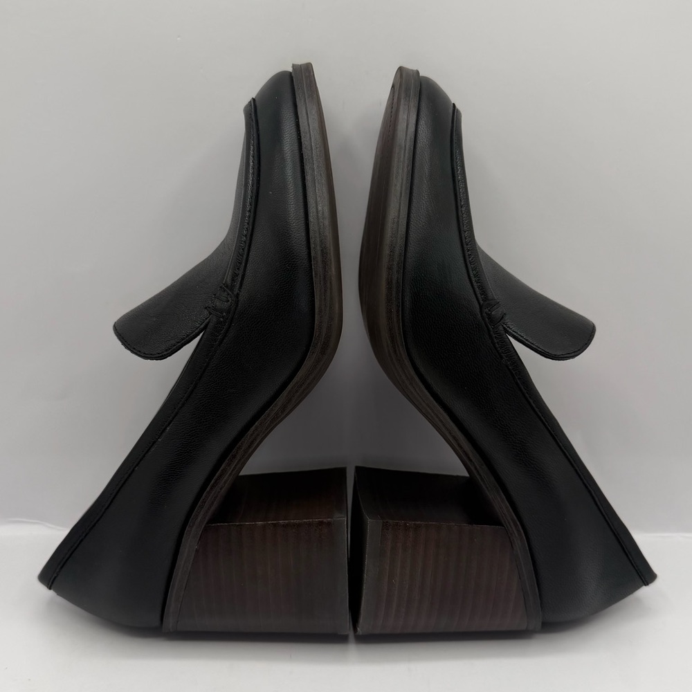 Crown Vintage Black Leather Chunky Loafer Pumps Women's Size 8 M - Picture 4 of 8